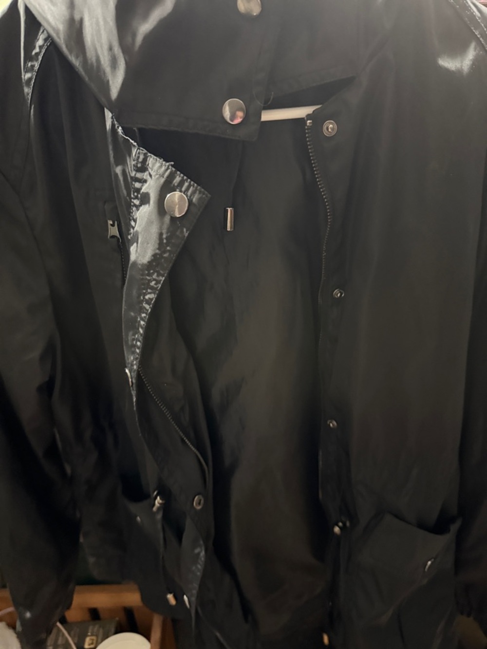Women's Black Hooded Raincoat – Lightweight Waterproof Shell